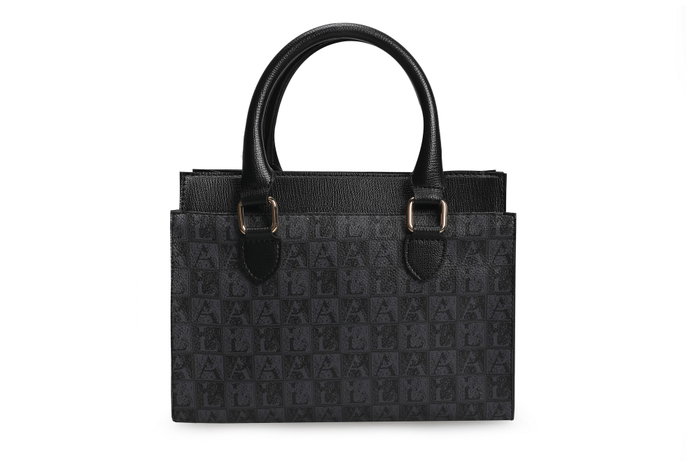 Lucky Bees 1281 Bolso de mano de piel de polivinilo para mujer, negro